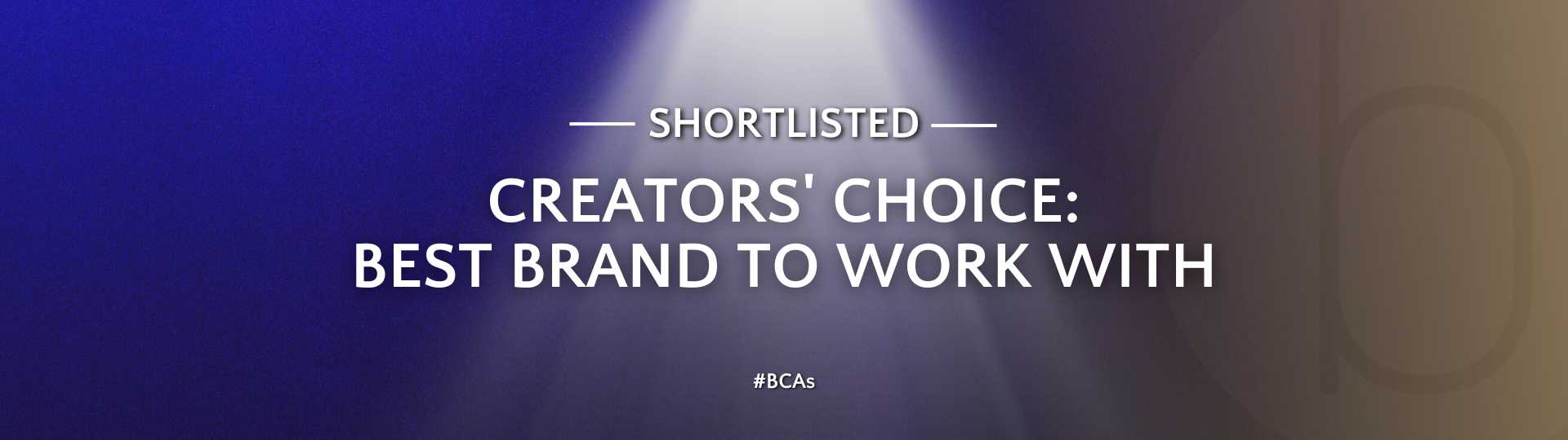 bCreator Creators' choice: best brand to work with Shortlist 2024
